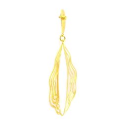 Brinco Onda Estilizado com Brilhantes em Ouro 18 Kilates - 23773