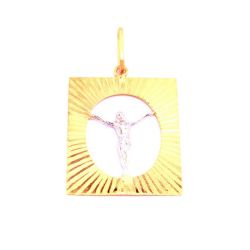 Pingente Placa Cristo em Ouro 18 Kilates - 23775