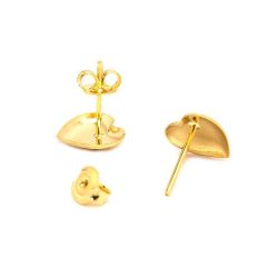 Brinco Cora��o   em Ouro 18 Kilates - 23782