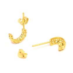 Brinco Meia Argola em Ouro 18 Kilates - 23786