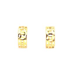 Brinco Meia Argola em Ouro 18 Kilates - 23787
