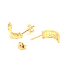 Brinco Meia Argola em Ouro 18 Kilates - 23787