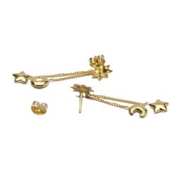 Brinco Estrela Sol e Lua em Ouro 18 Kilates - 23983