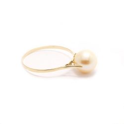 Anel Solit�rio P�rola em Ouro 18 Kilates - 23989