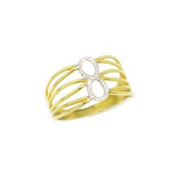 Anel Infinito com 2 Tons em Ouro 18 Kilates - 24010