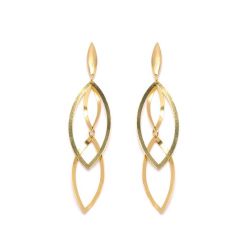 Brinco Folhas em Ouro 18 Kilates - 24102