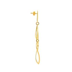 Brinco Folhas em Ouro 18 Kilates - 24102