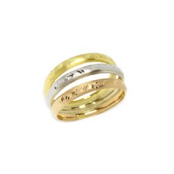 Anel Trio Jateado em Ouro 18 Kilates - 24112
