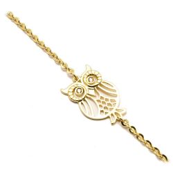 Pulseira Coruja com Zirc�nia em Ouro 18 Kilates com Zirconias - 24221