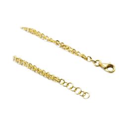 Pulseira 3 Elos Centrais em Ouro 18 Kilates - 24236