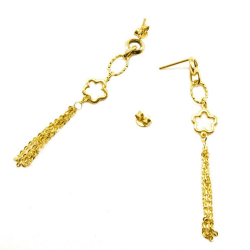 Brinco Flor com Franja em Ouro 18 Kilates - 24238