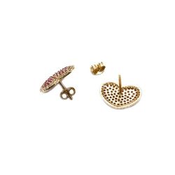Brinco Cora��o Radiante em Ouro  Kilates - 24240