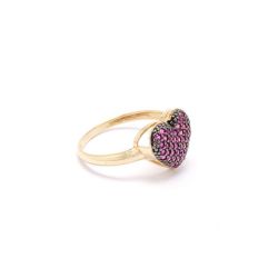 Anel Cora��o de Zirc�nias em Ouro 18 Kilates - 25000