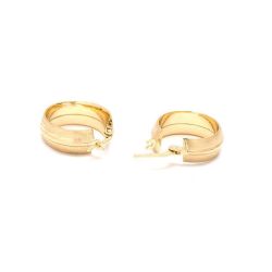 Brinco Argola Acetinada em Ouro 18 Kilates - 25001