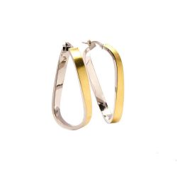 Brinco Argola Oval Bicolor  - 25002