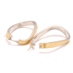 Brinco Argola Oval Bicolor  - 25002