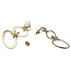 Brinco Flor Zirconia em Ouro 18 Kilates - 25003