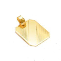 Pingente Placa com Faixa em Ouro 18 Kilates -25006