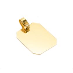Pingente Placa com Faixa em Ouro 18 Kilates -25006