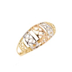 Anel Tri em Ouro 18 Kilates - 25009