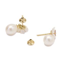 Brinco Flor Madrep�rola em Ouro 18 Kilates - 25013