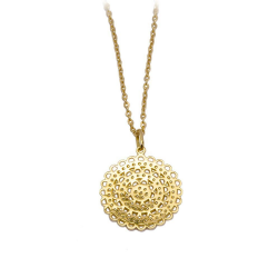 Colar Mandala com Zirc�nia em Ouro 18 Kilates - 25030