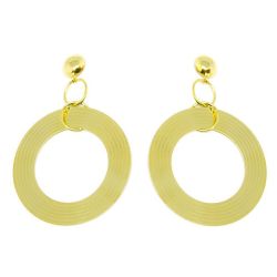 Brinco Longo com Discos em Ouro Amarelo 18 Kilates - 25031
