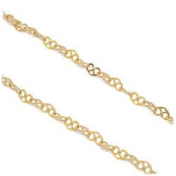 Pulseira Malha Cora��o Vazado em Ouro 18 Kilates - 25035