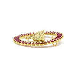 Pingente Mandala Divino Espirito Santo Vermelho com Zirc�nias em Ouro 18 Kilates - 25041
