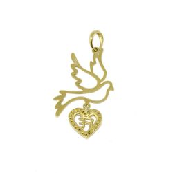 Pingente Pomba da Paz com Zirc�nia em Ouro 18 Kilates - 25043