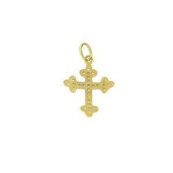 Pingente Cruz com Zirc�nia em Ouro 18 Kilates - 25047