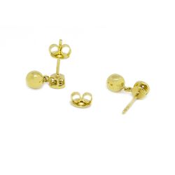 Brinco Bola com Zirc�nias em Ouro 18 Kilates - 25048
