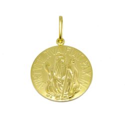 Pingente S�o Bento Oco Extra Grande em Ouro Amarelo 18 kilates - 25052