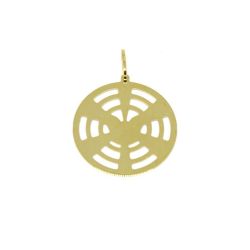 Pingente Divino Esp�rito Santo Vazado com Raios Ouro Amarelo 18 Kilates -25054