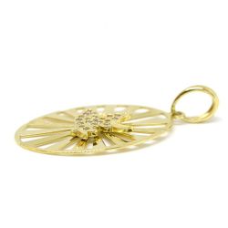 Pingente Pomba da Paz Vazada com Zirc�nias em Ouro Amarelo 18 Kilates - 25057