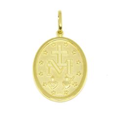 Pingente Nsra. das Gra�as Milagrosa Grande Oca em Ouro Amarelo 18 Kilates - 25067
