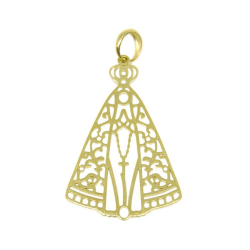 Pingente Nsra. Aparecida Vazada em Ouro Amarelo 18 Kilates - 25068