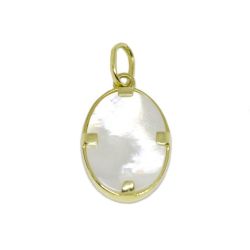 Pingente Nsra. das Gra�as Milagrosa Base Madrep�rola em Ouro Amarelo 18 Kilates - 25074