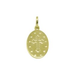 Pingente Nsra. Aparecida Oval Pequeno em Ouro Amarelo 18 Kilates - 25075