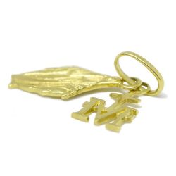 Pingente Nsra. das Gra�as Milagrosa Recortada Sobreposta em Ouro Amarelo 18 Kilates - 25077