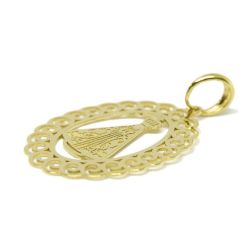 Pingente Nsra. Aparecida Rendada Oval M�dio em Ouro Amarelo 18 Kilates - 25078
