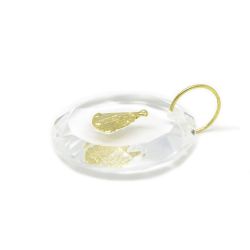 Pingente Nsra. Aparecida Redonda no Cristal em Ouro Amarelo 18 Kilates - 25081