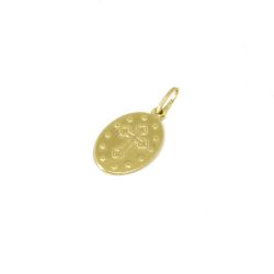 Pingente Nsra. de F�tima Oval Pequena em Ouro Amarelo 18 Kilates - 25085