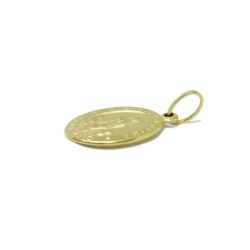Pingente Nsra. de F�tima Oval Pequena em Ouro Amarelo 18 Kilates - 25085