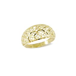 Anel Formosura Vazado Diamantado em Ouro Amarelo 18 Kilates - 25086