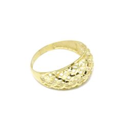 Anel Formosura Vazado Diamantado em Ouro Amarelo 18 Kilates - 25086