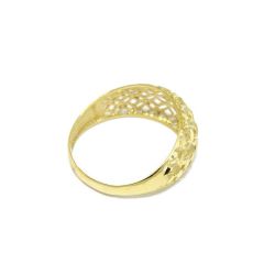 Anel Formosura Vazado Diamantado em Ouro Amarelo 18 Kilates - 25086