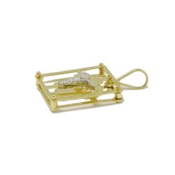 Pingente Crucifixo Moldura em Ouro 18 Kilates - 25090