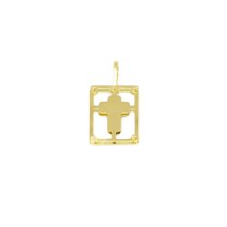Pingente Crucifixo Moldura em Ouro 18 Kilates - 25090