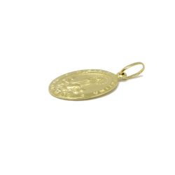 Pingente Nsra. de F�tima Oval M�dia em Ouro Amarelo 18 Kilates - 25092